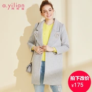 Ayilian đặc biệt giải phóng mặt bằng mùa đông thời trang Hàn Quốc áo khoác len nữ mỏng mỏng ve áo lớn - Áo Hàn Quốc