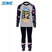 Đồ bơi cho bé gái Zoke chia đôi áo tắm hai mảnh Polaroid áo tắm dài tay trong bộ đồ bơi bé gái lớn - Bộ đồ bơi của Kid đồ bơi trẻ em nữ 10 tuổi