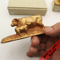 Пресс-папье для бумаги 日本 高冈铜器十二生肖文镇铸铁镇尺镇纸笔置笔搁文房四宝用品 牛