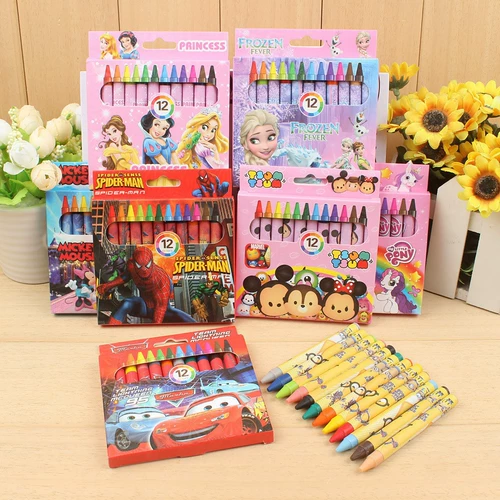 Мелки, детская масляная пастель, мультяшная кисть для детского сада, 12 цветов, подарок на день рождения