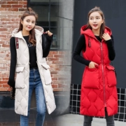 2018 áo vest mới nữ dài phần cỡ lớn phiên bản Hàn Quốc của áo vest trùm đầu thon gọn áo khoác xuống áo khoác thủy triều