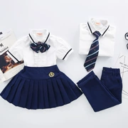 Bộ đồng phục học sinh trường đại học gió Anh Bộ mùa hè Trường tiểu học và trung học cơ sở Dịch vụ tốt nghiệp lớp mẫu giáo Nhật Bản tay ngắn mặc vườn - Đồng phục trường học / tùy chỉnh thực hiện