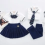 Bộ đồng phục học sinh trường đại học gió Anh Bộ mùa hè Trường tiểu học và trung học cơ sở Dịch vụ tốt nghiệp lớp mẫu giáo Nhật Bản tay ngắn mặc vườn - Đồng phục trường học / tùy chỉnh thực hiện thời trang bé gái