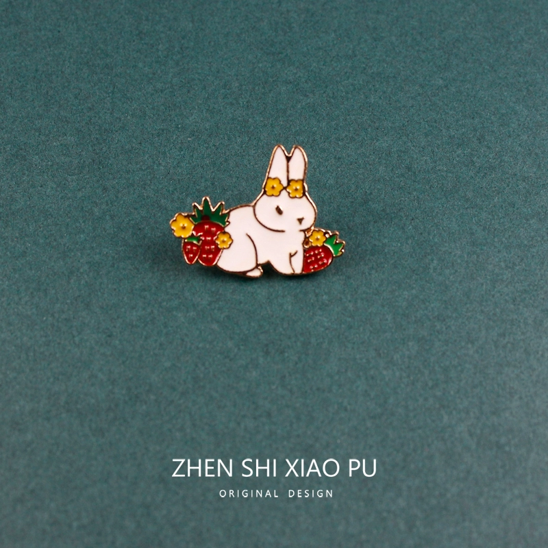 Cửa hàng trang sức lớn thỏ trắng trâm dễ thương bạn gái Nhật Bản in huy hiệu pin cổ áo pin hoạt hình túi quyến rũ - Trâm cài