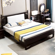 Giường gỗ nguyên khối mới của Trung Quốc đơn giản Giường 1,8 m Zen kết hợp nội thất phòng ngủ phong cách Trung Quốc - Nhà cung cấp đồ nội thất