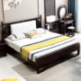 Giường gỗ nguyên khối mới của Trung Quốc đơn giản Giường 1,8 m Zen kết hợp nội thất phòng ngủ phong cách Trung Quốc - Nhà cung cấp đồ nội thất móc sắt treo tường