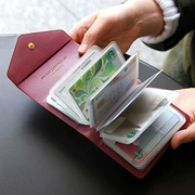 Hàn Quốc khí chất rắn màu thẻ 21 gói thẻ thời trang khóa da nam và nữ ngân hàng thẻ kinh doanh chủ thẻ