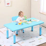 Bộ bàn ghế trẻ em mẫu giáo bàn ghế nhựa có thể nâng và hạ bàn vuông nhà bàn đồ chơi đa năng - Phòng trẻ em / Bàn ghế