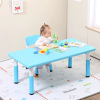 Bộ bàn ghế trẻ em mẫu giáo bàn ghế nhựa có thể nâng và hạ bàn vuông nhà bàn đồ chơi đa năng - Phòng trẻ em / Bàn ghế bàn ghế trẻ em