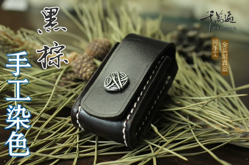 Зажигалка ручной работы, импортный кожаный чехол, из натуральной кожи, делается под заказ