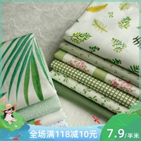 Попохаус маленький свежий зеленый мори цветочные листья ландшафт из чистой хлопчатобумажной ткани ручной одежды
