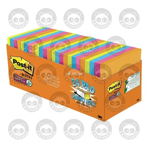 Post-It Super Sticky Notes, 3 x 3 дюйма, 24 падки, 654-24SSAU-CP