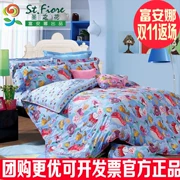 gia đình Anna giàu của bốn đứa con giường bộ trẻ em Khăn giường hoạt hình dễ thương bông chăn hạnh phúc đại dương - Bộ đồ giường trẻ em