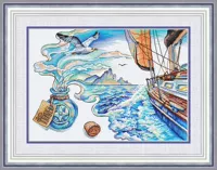 Cầu vồng thêu Quảng trường chính hãng DMC cross stitch từ phù hợp với mảnh chai trôi dạt navigation - Bộ dụng cụ thêu tranh thêu phong cảnh làng quê