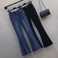 Демисезонные модные эластичные джинсы, 2024 года, большой размер, подходит для полных девушек, по фигуре