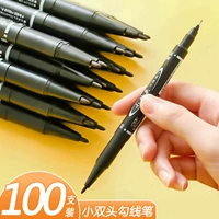 Черная цифровая ручка, двусторонний быстросохнущий водонепроницаемый карандаш для губ для школьников, 100 шт, не выцветает