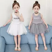 Quần áo trẻ em gái mùa hè mới 2019 trẻ em lớn vest giản dị sọc sọc váy - Khác