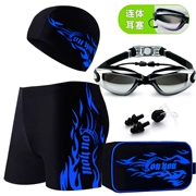 Quần tắm tuyết Yian quần boxer nam cỡ lớn quần bơi rộng thời trang quần bơi nam kính bơi mũ bơi - Nam bơi đầm