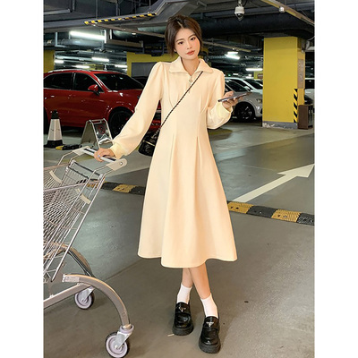 taobao agent Advanced fleece demi-season dress, brace, plus size, high-quality style, long sleeve, 2023 collection