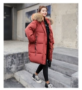 Áo khoác nữ mùa thu đông 2018 Anta dài phần mới áo khoác cotton rộng mới dày xuống đệm áo khoác bông - Quần áo độn bông thể thao