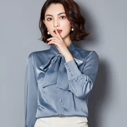 Áo thun nữ cổ lọ cao cấp 2019 mùa xuân mới. - Áo sơ mi chiffon ren