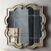 Европейская художественная фон стена гостиная диван подвесной зеркало Американское классическое крыльцо стена висят декоративное зеркало для ванной комнаты зеркало