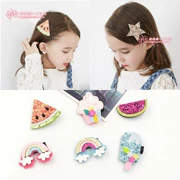 Clip tóc trẻ em Hàn Quốc dễ thương sao sequin kẹp tóc công chúa tiara cô bé bên clip cô gái sinh viên tóc phụ kiện