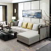 Mới Trung Quốc phong cách gỗ rắn đơn giản kết hợp ba góc cát Mô hình phòng khách phòng khách tùy chỉnh làm đồ nội thất sofa - Nhà cung cấp đồ nội thất