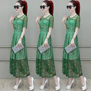 Váy Wang Xiaoyu 2019 lụa mùa hè lụa tơ tằm trưởng thành của phụ nữ sang trọng Ou Shi nhớ lại ba chiếc váy nghỉ ngơi trà Pháp - Váy eo cao