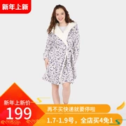 Áo ngủ nữ PJM mùa thu và mùa đông dày dứa nhung ấm áp áo choàng da báo dễ thương Phiên bản đồ ngủ Hàn Quốc có thể mặc bên ngoài dịch vụ gia đình