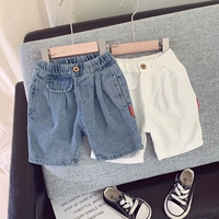Детская джинсовая юбка, шорты, летние тонкие штаны для мальчиков, коллекция 2021, в корейском стиле, в западном стиле