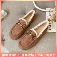 Ретро и пухлые ботинки Bolken One Foot Picning Wool Shoes Женщины носят осенние и зимние бобовые ботинки.