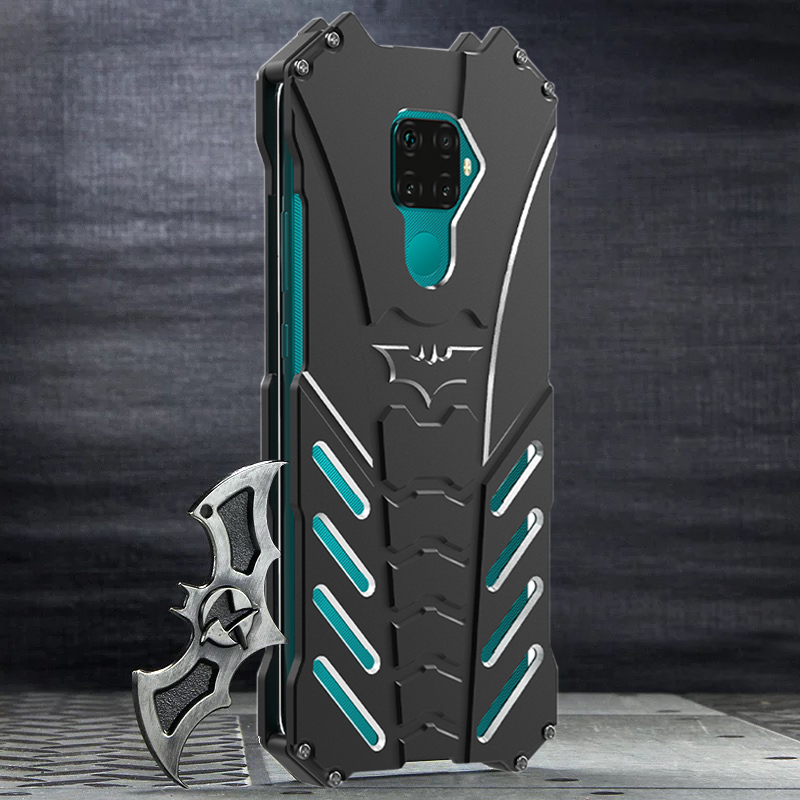 R-Just Batman Shockproof Aluminum Shell Metal Case with Custom Batarang Stent for Huawei nova 5i Pro