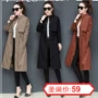 Áo gió thu đông mới 2018 nữ phiên bản Hàn Quốc có phom dáng mỏng đơn hoang dã khóa ngoài tay áo màu eo rắn chắc là áo khoác mỏng thủy triều áo da nữ dáng dài