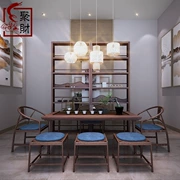 Bàn ghế gỗ nguyên khối mới của Trung Quốc kết hợp bàn trà Zen bàn trà dài bàn trà phòng trà nội thất nhà trà - Bàn / Bàn
