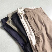 Летние комбинированные штаны, из хлопка и льна