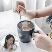 Lin nông với cốc văn phòng inox uống nước nhà cốc có nắp muỗng cà phê cốc nữ cách nhiệt - Tách