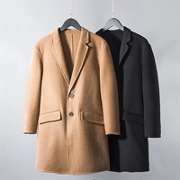 Демисезонное шерстяное пальто, длинная зимняя куртка для отдыха, 2020 года, в корейском стиле
