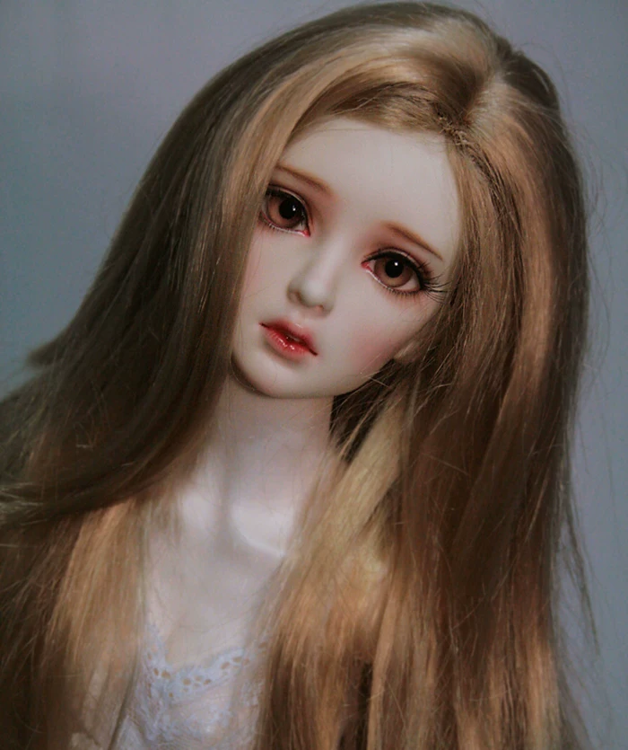 Кукла, завитый парик с пробором, масштаб 1:6, масштаб 1:4