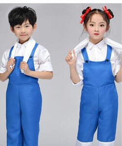 !小荷风采劳动最光荣儿童演出服装六一幼儿园学生背带裤集体表演