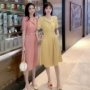 Mùa hè 2019 phiên bản Hàn Quốc mới của phụ nữ đơn giản eo dài V-cổ dài Váy chữ A nữ - váy đầm váy hoa cúc