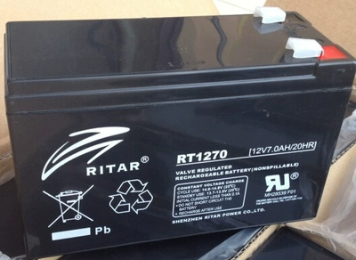 Рейда батарея Ritar RTAR RT1270 Бесплатная техническое обслуживание батарея 12V7AH доступная батарея пожарного лифта