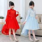Trẻ em Trung Quốc ăn mặc cô gái Trung Quốc phong cách trailing sườn xám váy hoa nhỏ cô gái chủ nhà trang phục váy tuxedo váy