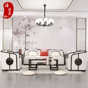 Mới Trung Quốc phong cách sofa gỗ rắn biệt thự phòng khách vải sofa khách sạn hiện đại tối giản mô hình phòng Zen đồ nội thất tùy chỉnh - Nhà cung cấp đồ nội thất