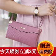 Túi xách nữ dây kéo đôi 2018 Túi đeo chéo mới phiên bản Hàn Quốc của túi đeo vai đơn giản thời trang túi điện thoại di động