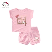 Quần áo trẻ em HelloKitty cotton mùa hè ngắn tay dễ thương quần short hai mảnh - Phù hợp với trẻ em