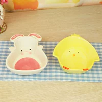 2 Gói Bộ đồ ăn bằng gốm gia dụng Món tráng miệng Đồ ăn nhẹ Salad trái cây Bunny Bát Cà rốt Thỏ Pet Pet - Đồ ăn tối bộ bát đĩa đầy đủ