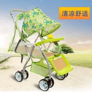 Xe đẩy mây mùa hè trẻ nhẹ bảo vệ trẻ em di động mát xe đẩy siêu nhẹ thoáng khí xe đẩy bốn bánh - Xe đẩy / Đi bộ
