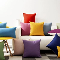 INS Oriental Pure Color, красный, желтый, зеленый, синий пурпурно -розовый хлопок и льняная подушка, диван -эрке