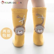 Mùa xuân và mùa thu cotton cho bé trong vớ vớ snot vớ dễ thương cho bé vớ dài ống 0-3-6 tháng tất ren 1 tuổi 12